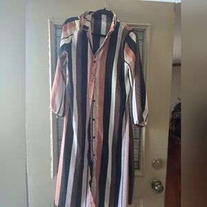 Stunning Striped Button-Down Dress